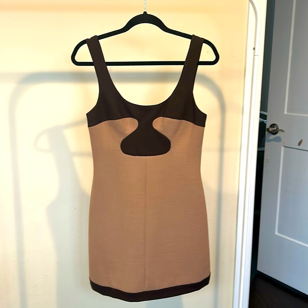 Tory Burch - brown & tan mini dress-size 4